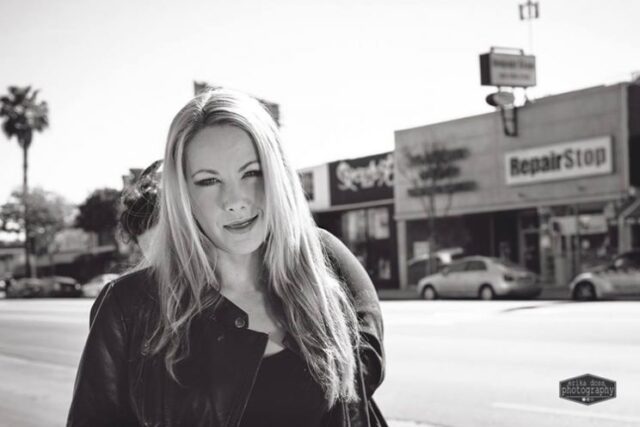 Sarah Lynn Dawson on the set of Duality